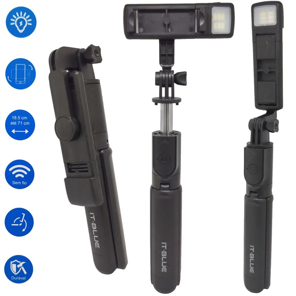 Tripe Stick de Selfie P/ Celular Le-3506 C/ Luz Cod: 3909